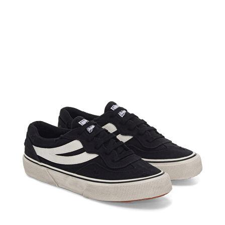Superga 2941 REVOLLEY STONE WASHED Erkek Siyah Sneaker S4127MW-ABA 
