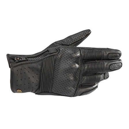 Alpinestars Rayburn V2 Korumalı Deri Motosiklet Eldiveni Siyah