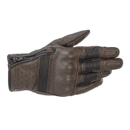 Alpinestars Rayburn V2 Korumalı Deri Motosiklet Eldiveni Kahverengi