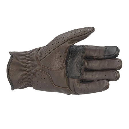 Alpinestars Rayburn V2 Korumalı Deri Motosiklet Eldiveni Kahverengi