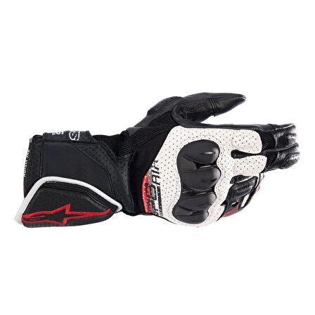 Alpinestars SP-8 V3 AirFlow Korumalı Motosiklet Eldiveni Siyah  Beyaz  Kırmızı