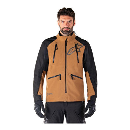 Alpinestars Hyde XT DS XF Off-Road Korumalı Motosiklet Montu Kahverengi  Siyah
