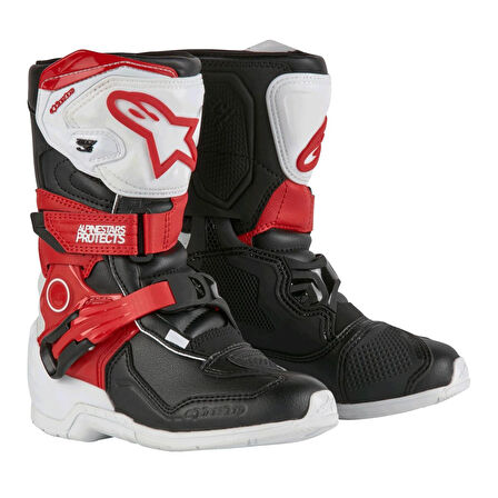 Alpinestars TECH 3S Kros Çocuk Motosiklet Botu Siyah  Kırmızı  Beyaz