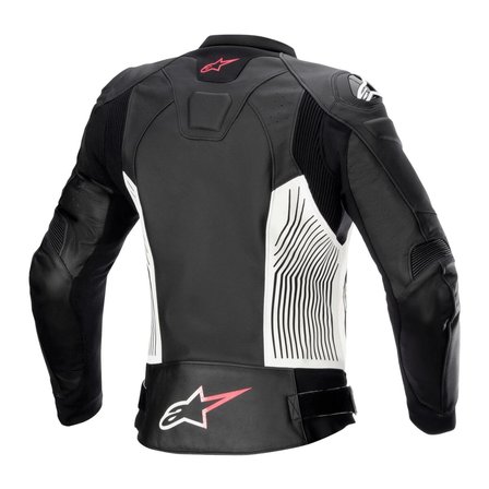 Alpinestars Stella GP Plus V4 Deri Korumalı Kadın Motosiklent Montu Siyah  Beyaz  Pembe