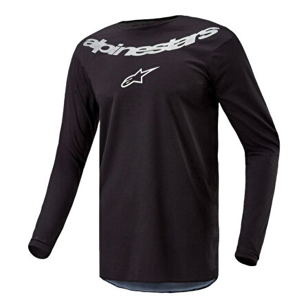 Alpinestars Fluid Graphite Off-Road Motosiklet Jerseyi Siyah  Gümüş