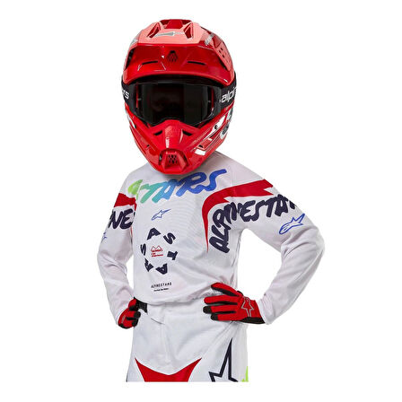 Alpinestars Youth Racer Hana Genç Kros Motosiklet Jersey Kırmızı  Beyaz