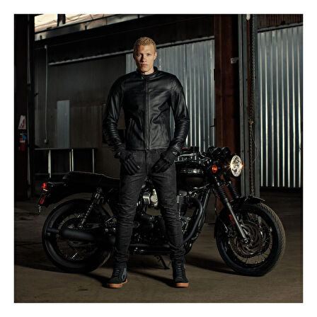 Alpinestars Blacktrak Korumalı Deri Motosiklet Montu Siyah  Siyah