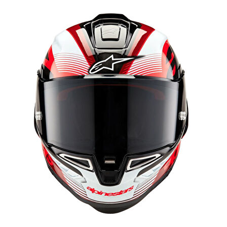 Alpinestars Supertech R10 Carbon Team Spor Motosiklet Kaskı Siyah  Kırmızı  Beyaz
