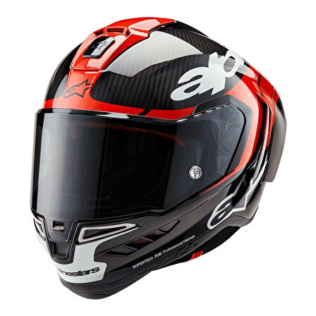 Alpinestars Supertech R10 Carbon Element Spor Motosiklet Kaskı Siyah  Kırmızı  Beyaz