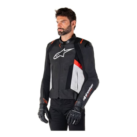 Alpinestars Missile V3 Deri Korumalı Motosiklet Montu Siyah  Beyaz  Kırmızı