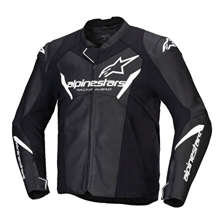 Alpinestars Faster V3 Air Korumalı Deri Motosiklet Montu Siyah  Beyaz