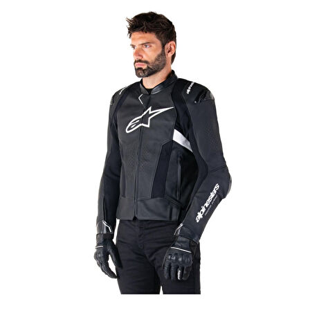Alpinestars Missile V3 Airflow Deri Korumalı Motosiklet Montu Siyah  Beyaz