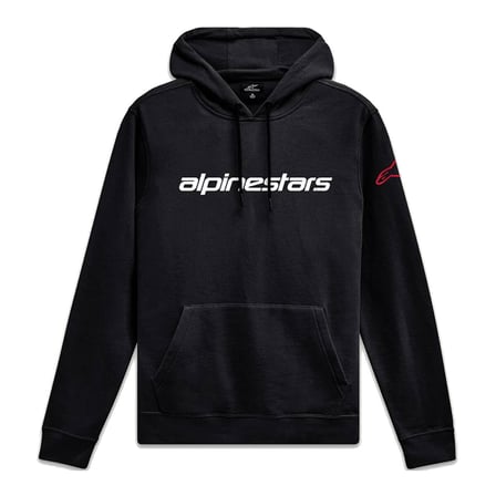 Alpinestars Linear Wordmark V3 Hoodie Kapüşonlu Sweatshirt Siyah  Beyaz