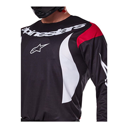 Alpinestars Fluid Haul Off-Road Motosiklet Jerseyi Siyah  Beyaz  Kırmızı