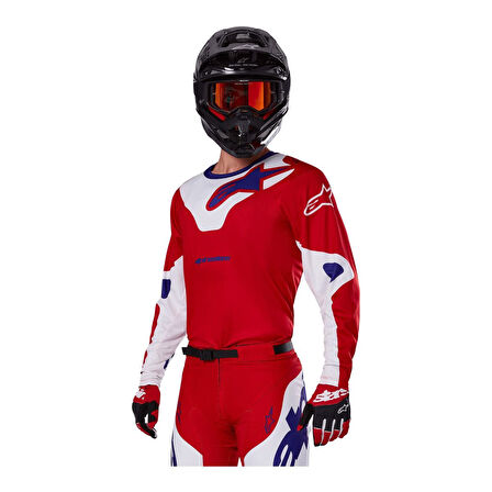 Alpinestars Racer Veil Kros Motosiklet Jerseyi Kırmızı  Beyaz  Mavi