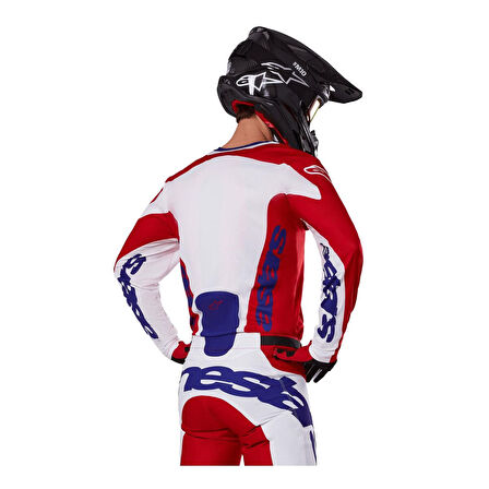 Alpinestars Racer Veil Kros Motosiklet Jerseyi Kırmızı  Beyaz  Mavi