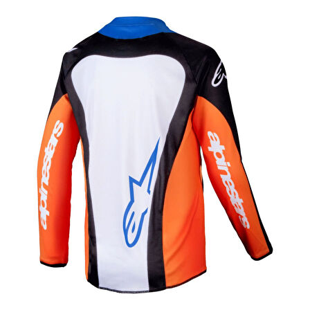 Alpinestars Racer Melt Off-Road Genç Motosiklet Jerseyi Oranj  Mavi  Beyaz