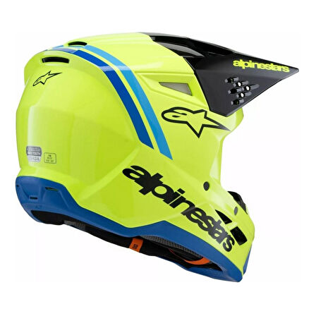 Alpinestars SM3 Youth Radium Off-Road Çocuk Genç Motosiklet Kaskı Sarı  Siyah  Mavi