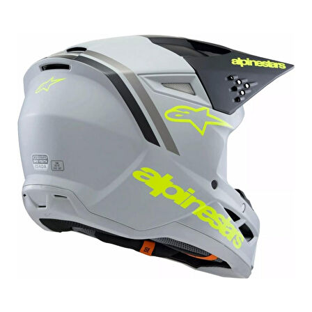 Alpinestars SM3 Youth Radium Off-Road Çocuk Genç Motosiklet Kaskı Gri  Siyah  Sarı