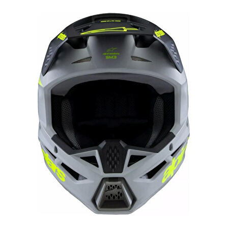 Alpinestars SM3 Youth Radium Off-Road Çocuk Genç Motosiklet Kaskı Gri  Siyah  Sarı