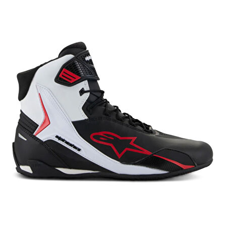 Alpinestars Faster-4 Korumalı Motosiklet Botu Siyah  Beyaz  Kırmızı