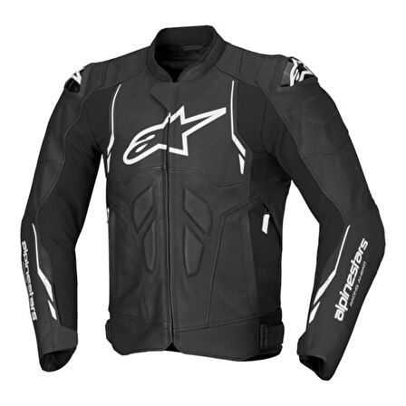Alpinestars Dusk Korumalı Deri Motosiklet Montu Siyah  Beyaz