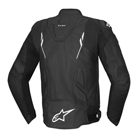 Alpinestars Dusk Korumalı Deri Motosiklet Montu Siyah  Beyaz