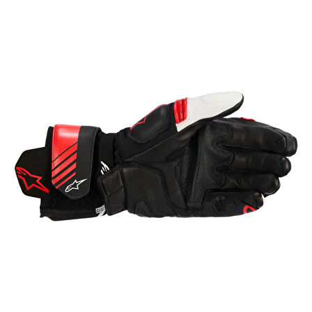 Alpinestars GP PLUS R V3 Korumalı Deri Motosiklet Eldiveni Siyah  Kırmızı  Beyaz