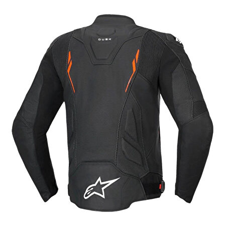 Alpinestars Dusk Airflow Korumalı Deri Motosiklet Montu Siyah  Kırmızı