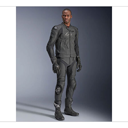 Alpinestars Dusk Airflow Korumalı Deri Motosiklet Montu Siyah  Siyah