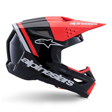 Alpinestars SM3 Radium Off-Road Kaskı Siyah  Kırmızı  Beyaz