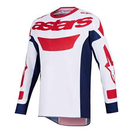 Alpinestars Racer Riway Off-Road Motosiklet Jerseyi Beyaz  Kırmızı  Siyah