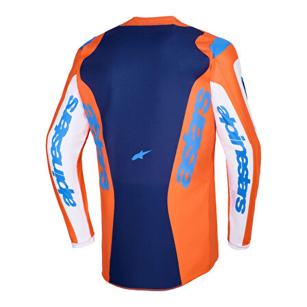 Alpinestars Fluid Grid Off-Road Motosiklet Jerseyi Oranj  Mavi  Beyaz