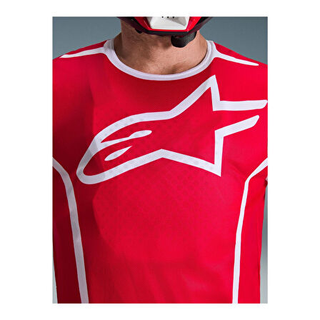 Alpinestars Fluid Apex Off-Road Motosiklet Jerseyi Kırmızı  Beyaz