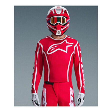 Alpinestars Fluid Apex Off-Road Motosiklet Jerseyi Kırmızı  Beyaz