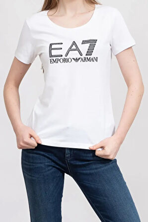 Bisiklet Yaka Kadın T-Shirt-Beyaz | XL