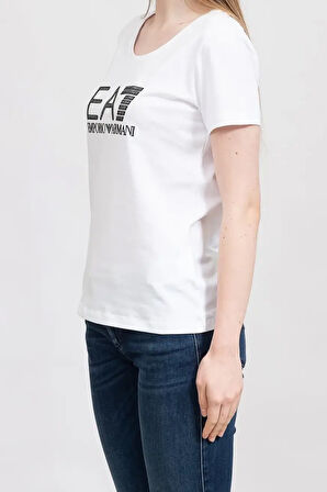 Bisiklet Yaka Kadın T-Shirt-Beyaz | XL