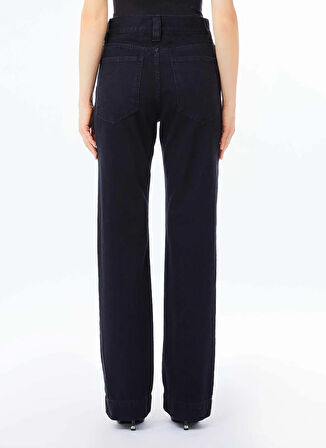 Lıu Jo Yüksek Bel Düz Paça Standart Siyah Kadın Denim Pantolon CF5110