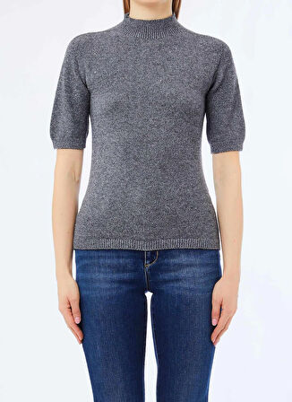 Lıu Jo Yuvarlak Yaka Standart Düz Gri Kadın Kazak MF5251