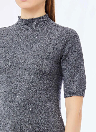 Lıu Jo Yuvarlak Yaka Standart Düz Gri Kadın Kazak MF5251