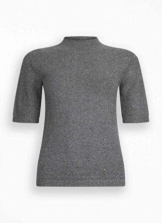 Lıu Jo Yuvarlak Yaka Standart Düz Gri Kadın Kazak MF5251