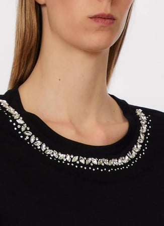 Lıu Jo Yuvarlak Yaka Siyah Kadın T-Shirt WA6128JS904P9320
