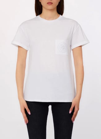 Lıu Jo Yuvarlak Yaka Beyaz Kadın T-Shirt WA6372JS923P9333