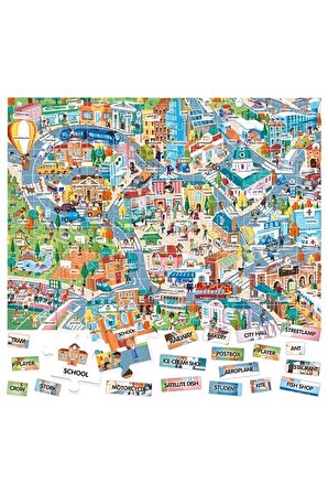 Headu 100 İngilizce Kelimeli Şehir Puzzle IT21000