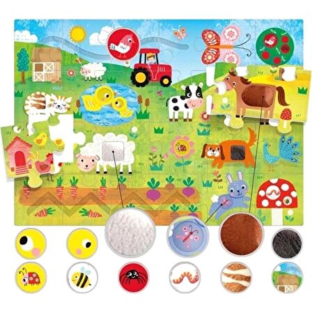 Headu Dokulu Montessori MU23592 1 - 4 Yaş Büyük Boy Puzzle 