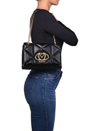 Love Moschino Siyah Kadın Omuz Çantası JC4041PP1M000
