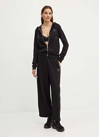 Armani Exchange Kapüşon Yaka Baskılı Siyah Kadin Sweatshırt XW000082