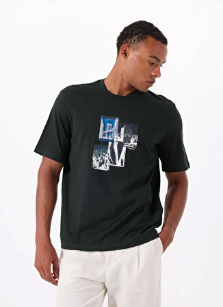 Armani Exchange Bisiklet Yaka Baskılı Siyah Erkek T-Shirt XM000269 AF12112 UB001 t-shirt