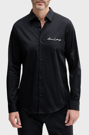 Armani Exchange Pamuklu Logo İşlemeli Regular Fit Gömlek Erkek GÖMLEK XM001224 AF10192 UB101 LACİVERT