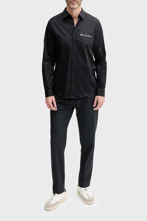 Armani Exchange Pamuklu Logo İşlemeli Regular Fit Gömlek Erkek GÖMLEK XM001224 AF10192 UB101 LACİVERT